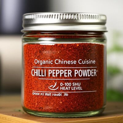 Polvo de Chile Picante de Cocina China Orgánica con 24 Meses de Vida Útil y Nivel de Calor de 0-100 SHU