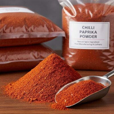 Pimentón seco sin gluten, pimentón picante molido finamente, especia natural perfecta para realzar el sabor y el color en productos alimenticios