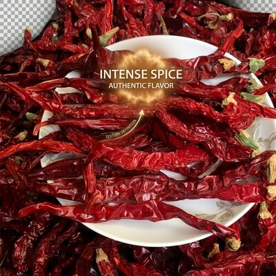 Chiles Rojos Secos Cortos Suaves Naturales Secados al Sol, Capsulas Pequeñas de 3-5cm, 5000-10000SHU, Grado Exportación, Venta al por Mayor a Granel