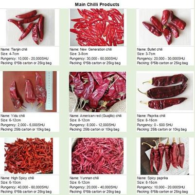 Chilli de bala rojo oscuro secado al aire (20 000-30 000 SHU)