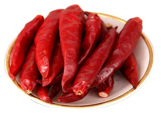El chile rojo secado suave no irradiado sazona 4-7 con pimienta cm coció la humedad al vapor menos el de 11%
