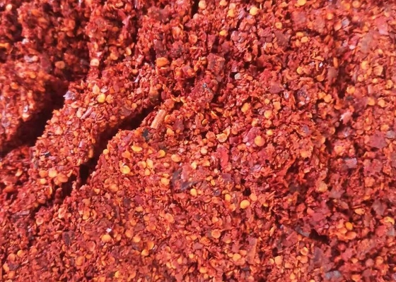 El chile machacado secado al sol sazona escamas de los chiles con pimienta calientes engrasó PIZA esterilizado rojo y Komichi