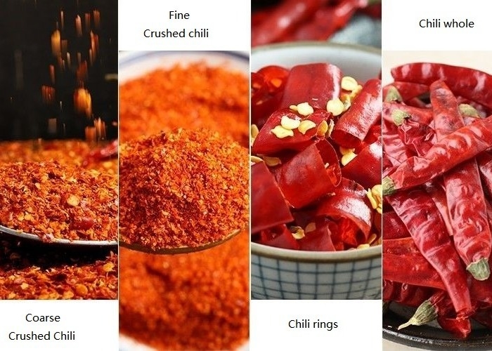 Auténticos pimientos calientes de Tianjin secos de 4-7 cm de baja impureza empacados en bolsas de 10 o 25 kg.